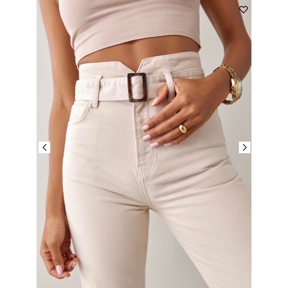 Reformation Cynthia Belted High Rise Straight Jeans - NWT Size 24